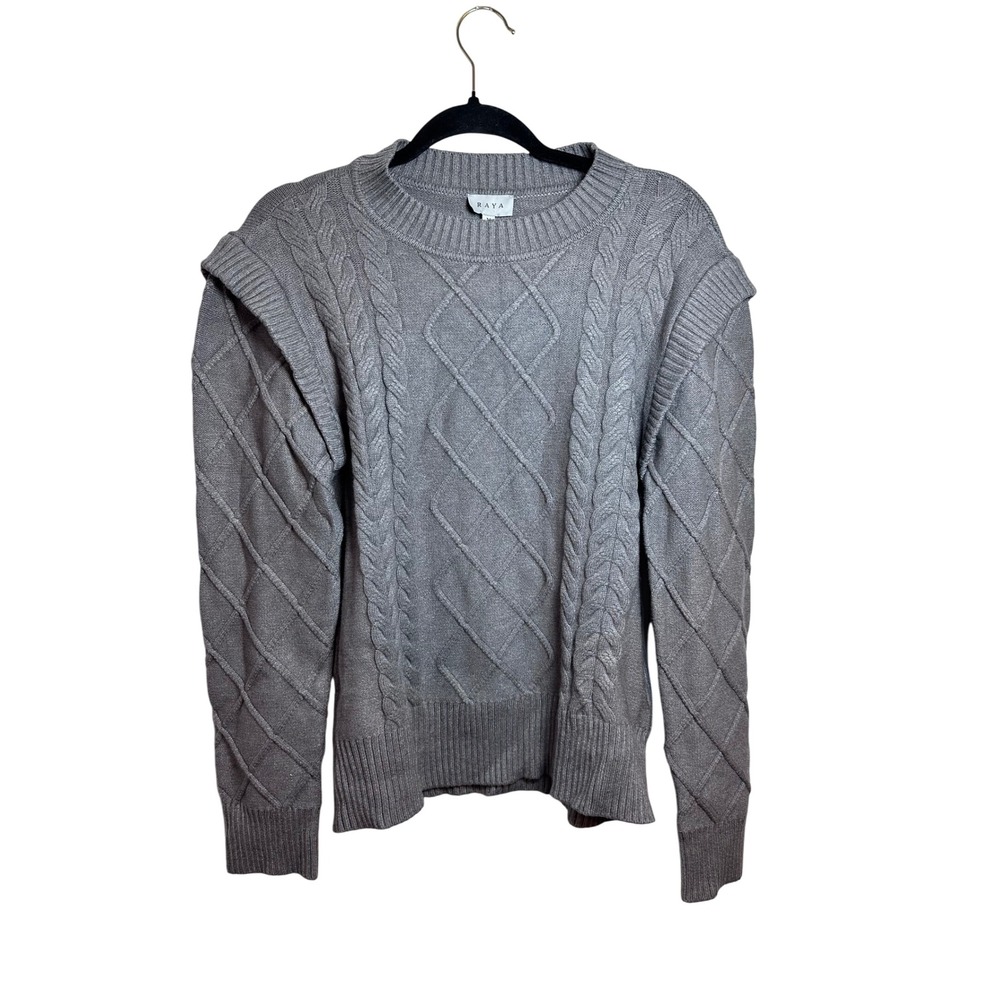 Raya New‎ York Gray Cable Knit Sweater Women's Medium Pullover Knitwear